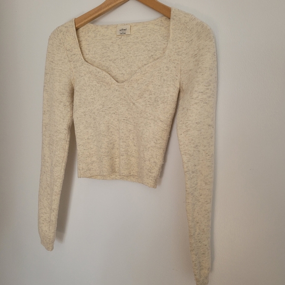 Wilfred Greer Sweetheart Sweater Heather Light Oatmeal Size S Wool Cashmere - Picture 6 of 9